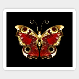 red gold butterfly Sticker